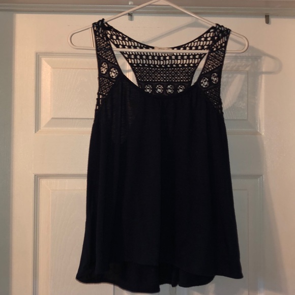 Crochet navy blue tank, very flowy and whimsical - Picture 1 of 3